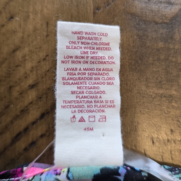 OP Multicolor Floral White Fringed Swim Cover Kimono XL - Picture 7 of 7